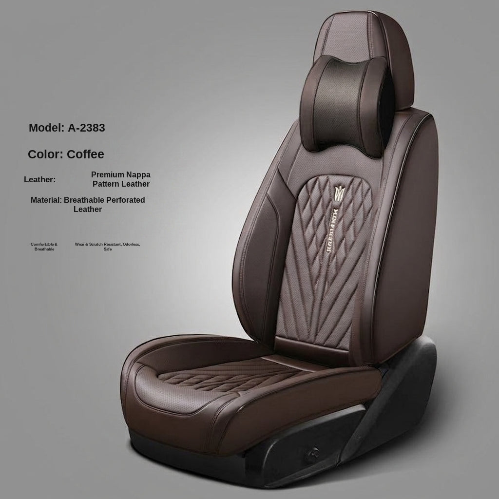 Car seat cushion Nappa leather breathable all-season universal seat cover, full-coverage high-end seat cushion car seat protective cover