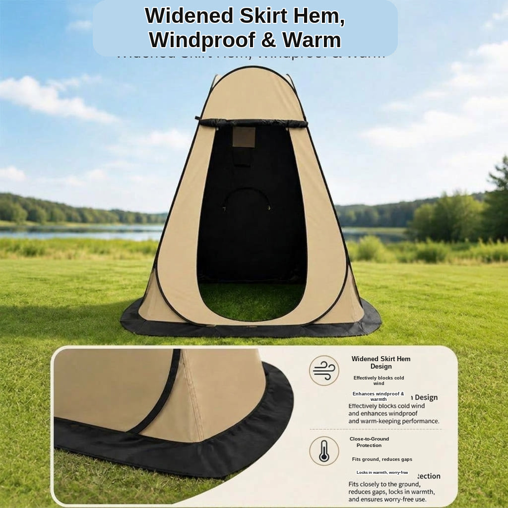 New outdoor bathing tent, black rubber waterproof portable toilet changing shower bathing camping changing cover tent