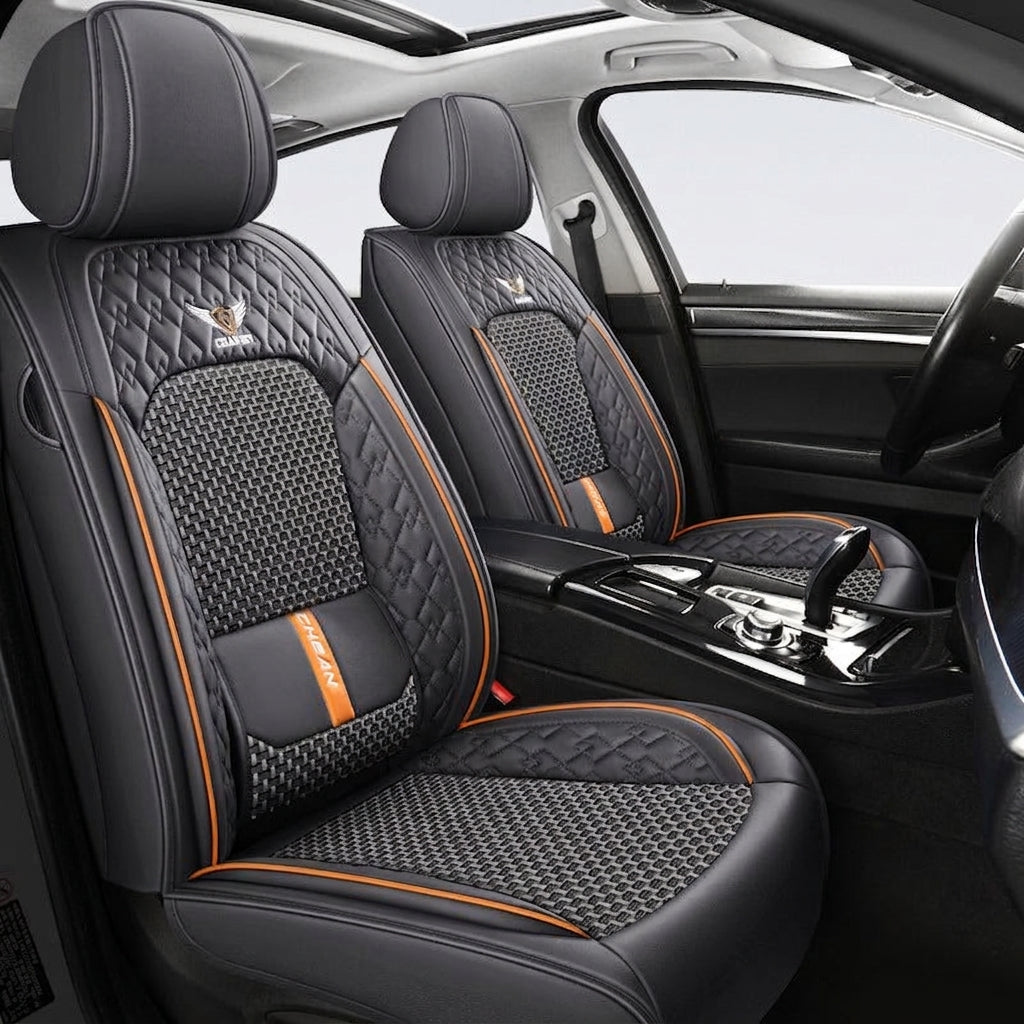 The 2025 new lumbar Napa leather ice silk car seat cushion is suitable for all seasons