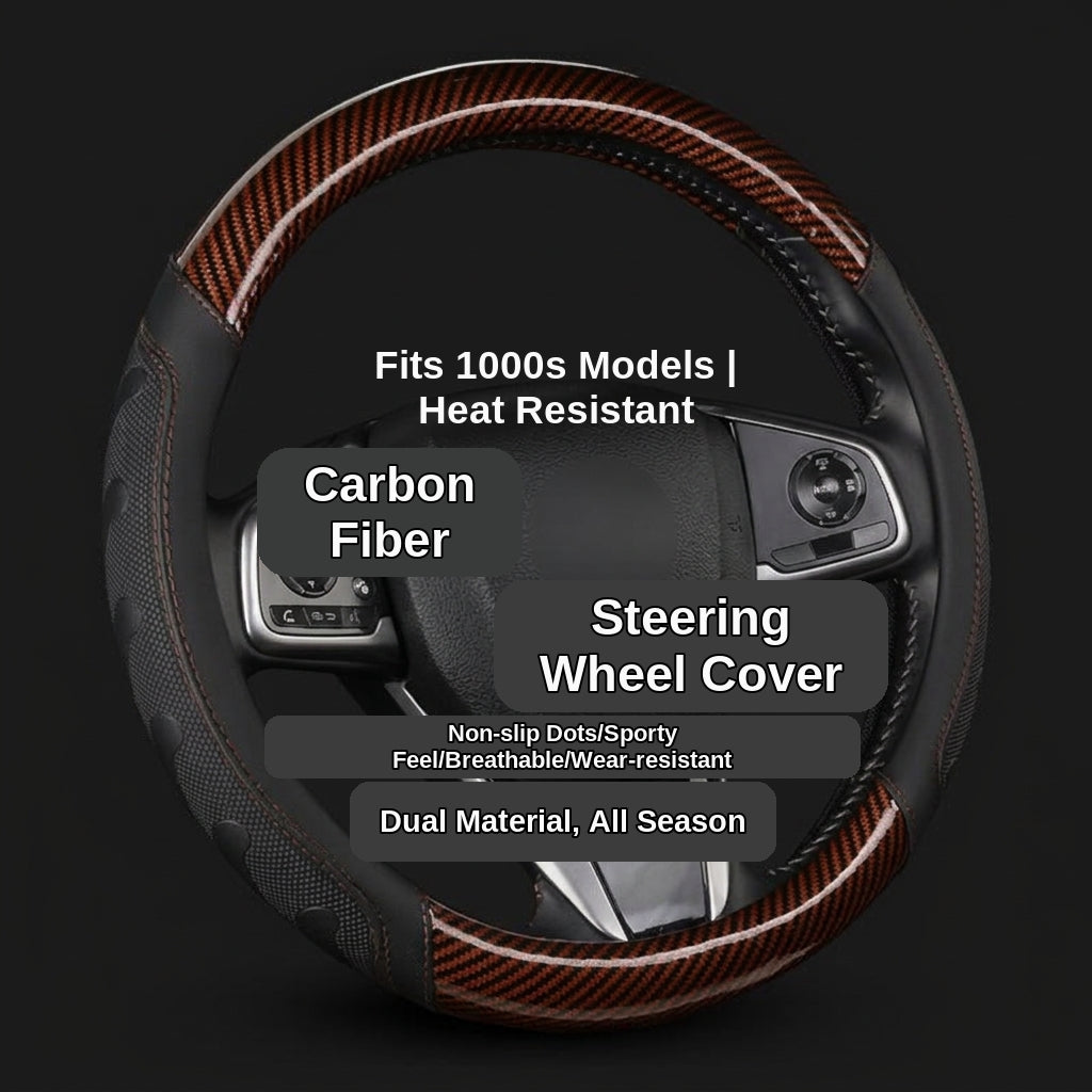 [Carbon Fiber] Car Steering Wheel Handle Sleeve, All-Season Universal, Non-slip, Wear-Resistant, Breathable New Model Dropshipping