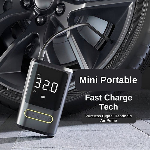 Mini portable car inflator pump bicycle electric tire pump air pump handheld wireless charging digital display