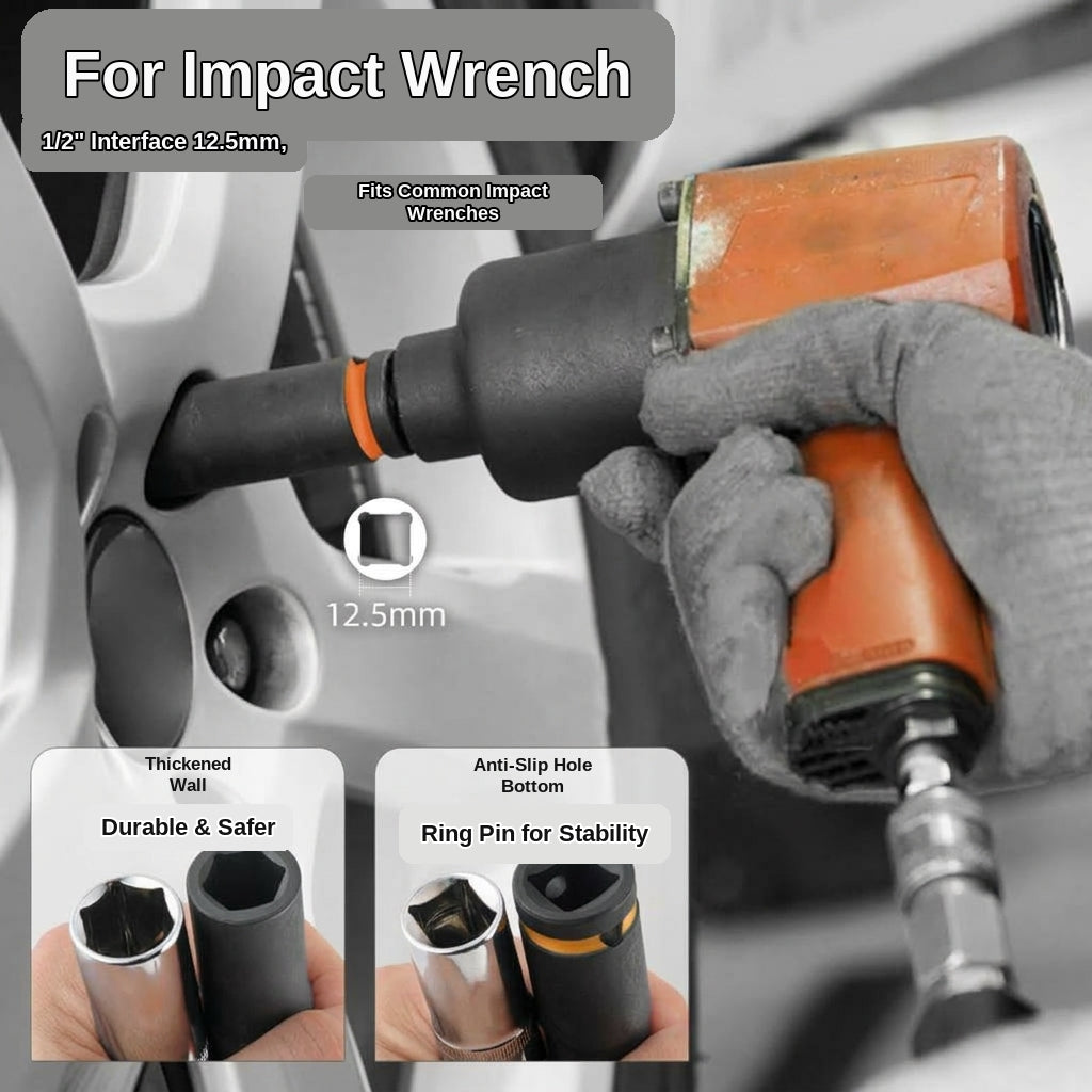 1-2-inch pneumatic thick-walled heavy-duty sleeve with colored ring cannon extended tire sleeve Auto repair tool set