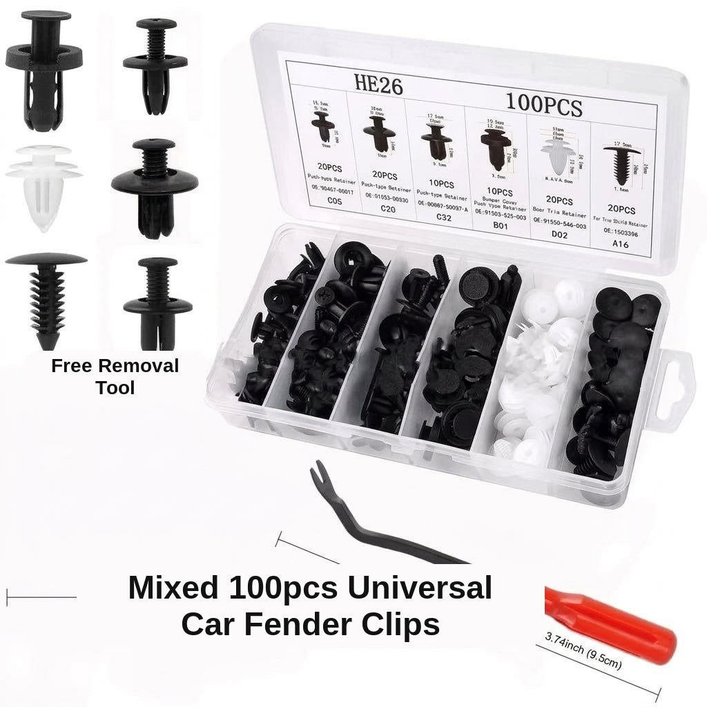 Cross-border 100PCS boxed buckles, 6 different automotive plastic fixed buckles, general car buckles, HE26 buckles