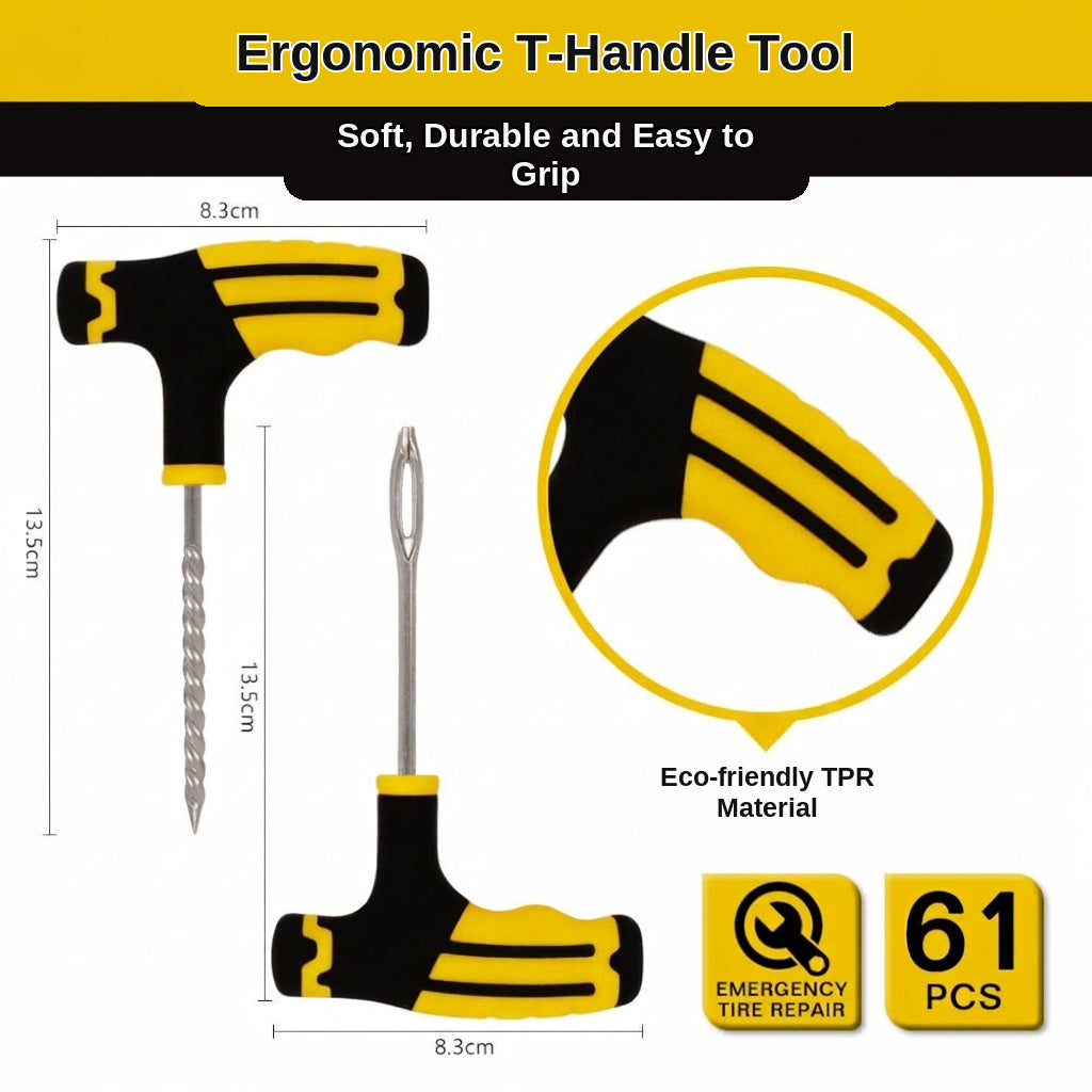 Tire Repair Kit - 61-Piece Emergency Tool Set