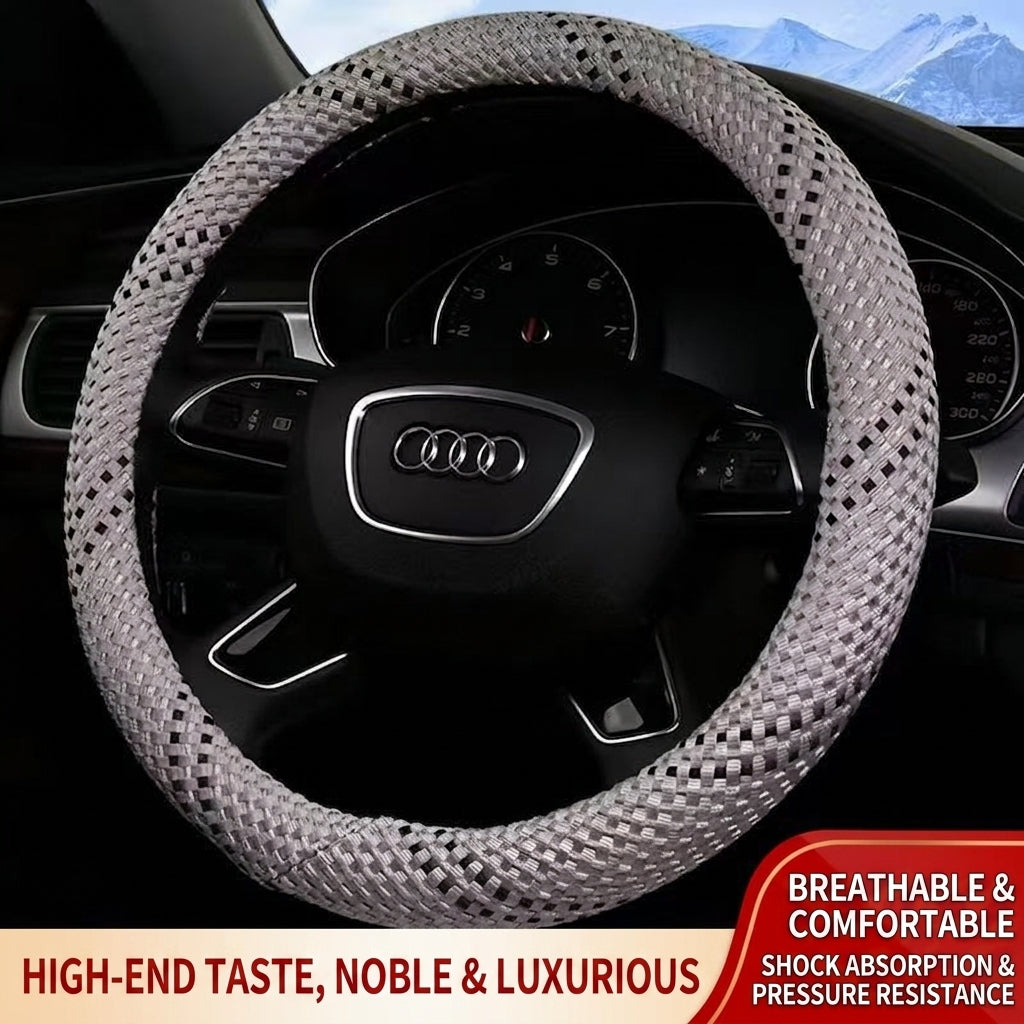 All-season universal wear-resistant car steering wheel covers, woven sweat-absorbing car handlebar covers, direct supply from wholesale manufacturers
