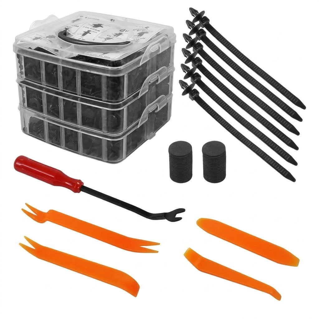 630pcs boxed nylon clips, clips, 16 types of bumper repair kits, universal plastic fasteners, automotive products