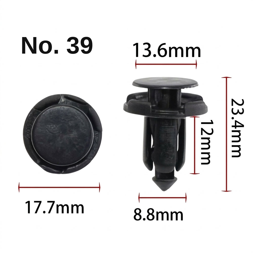 Universal automotive fender liner, trunk plastic clips, mudguard clips, expansion screws, hole-pierced studs, snaps
