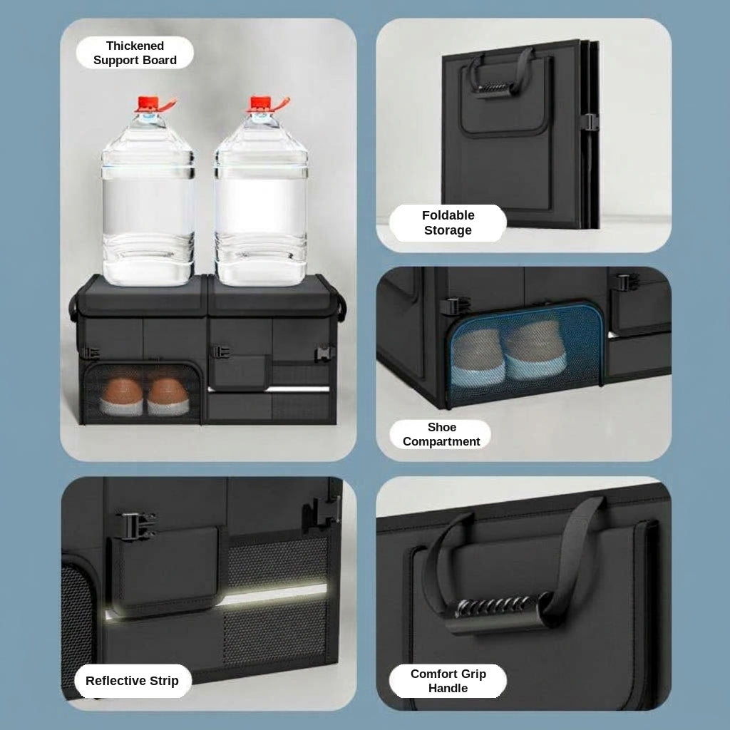 Car storage boxes can be folded and stored, practical multifunctional trunk storage boxes for cars, wholesale
