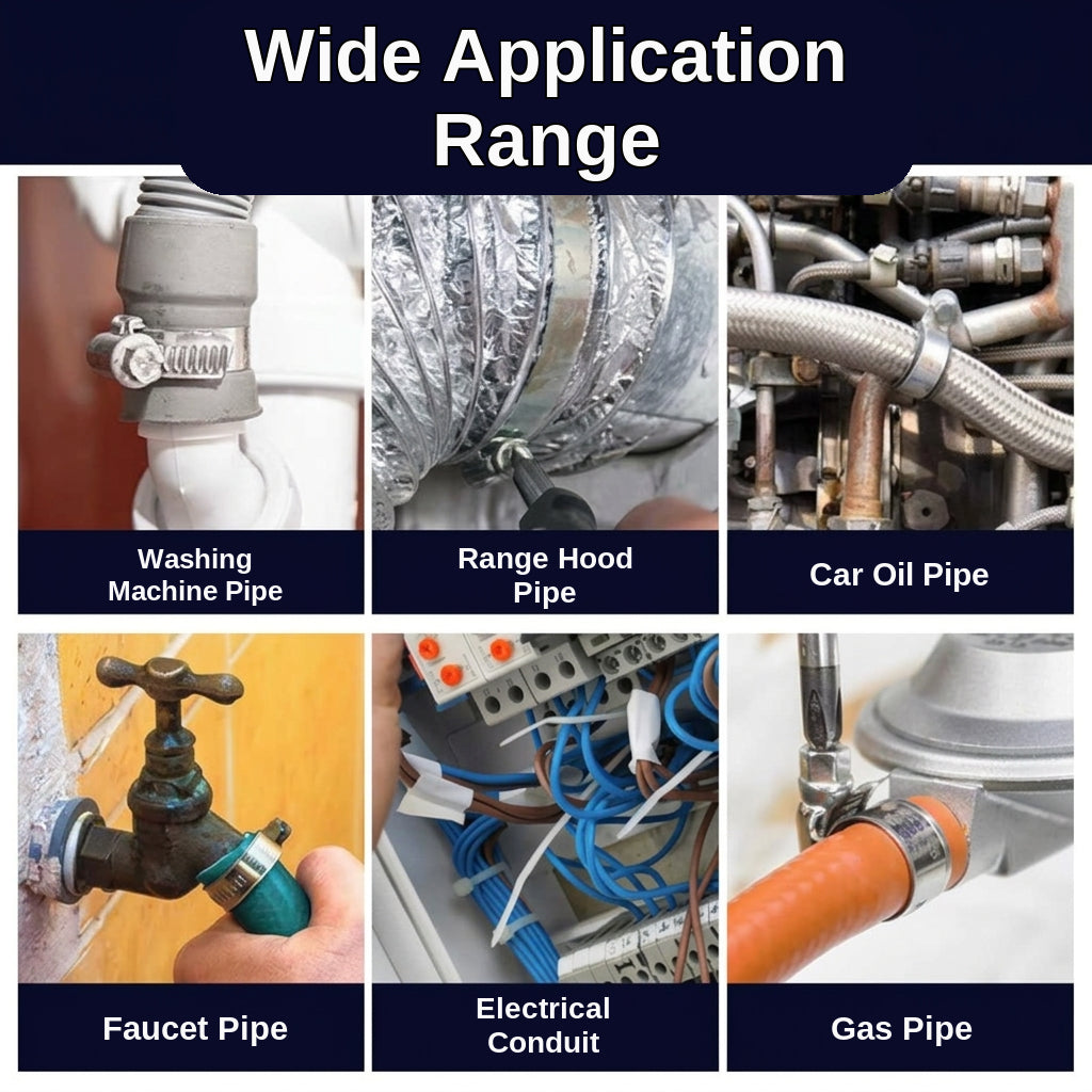 Stainless steel handle, hose hoop, hand screwing, clamping, holding hoop, pipe hoop, water pipe tightening hoop, gas pipe fixing, clamping buckle