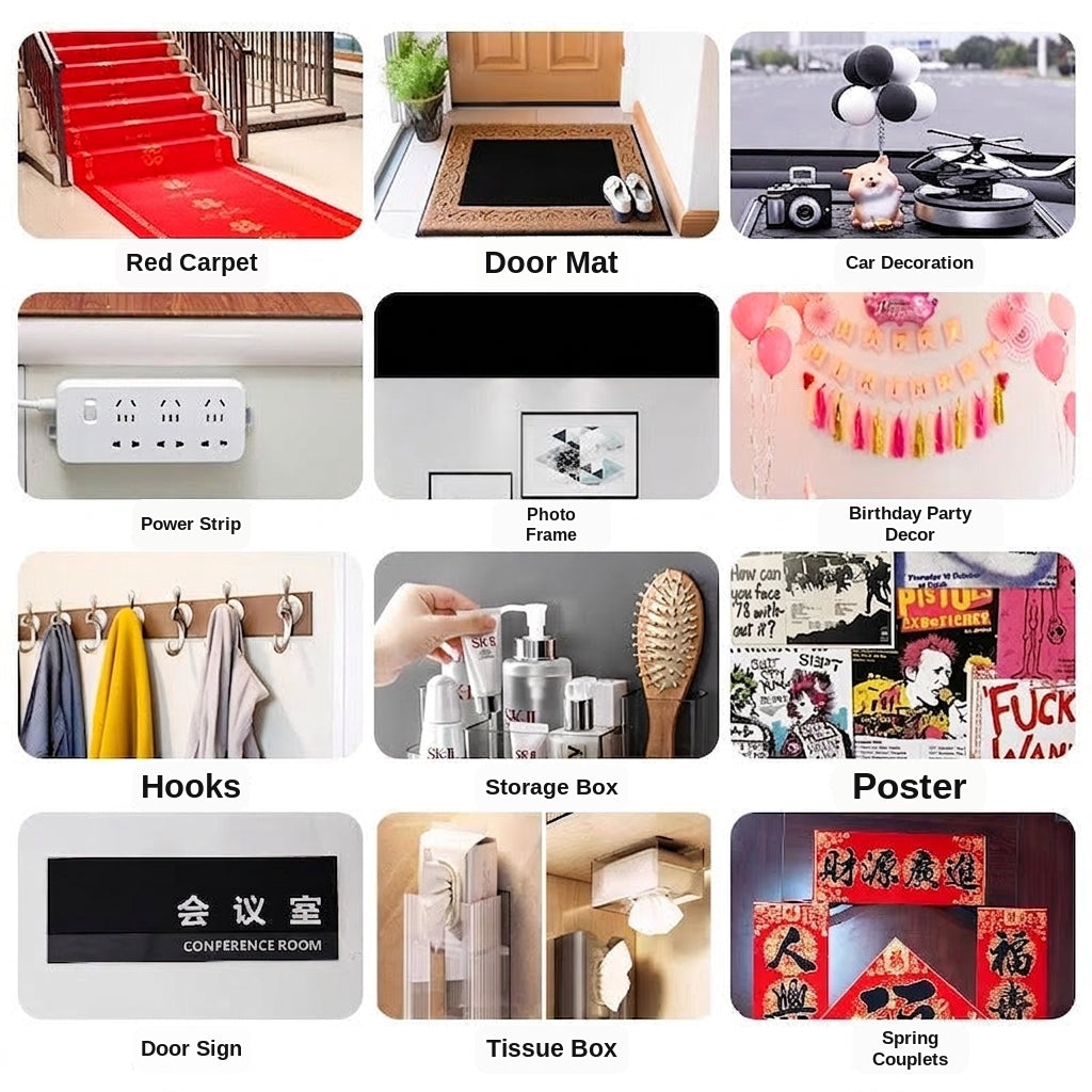 20-meter long cloth-based tape, strong adhesive, non-slip, waterproof carpet mat, fixing tape, no residue, mesh cloth-based double-sided tape