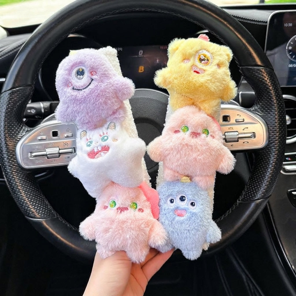 Car seatbelt shoulder pads, wear-resistant clothes, plush plush plush figures, car safety belt protective covers, cute monster girls