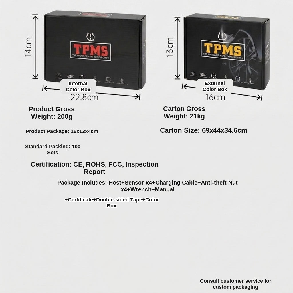 Tire Pressure Monitor TPMS Tire Pressure Monitor Tire Monitoring Tire Pressure Detector Built-in External Car Tire Pressure Car