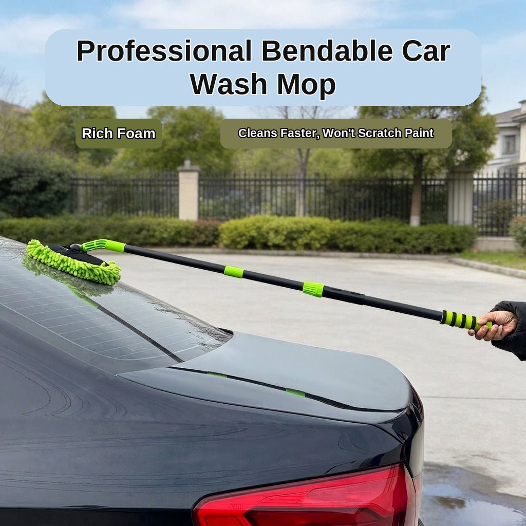 Car wash mop, car wash brush, car brush bristles, retractable long rod, retractable car wash brush cleaning tool