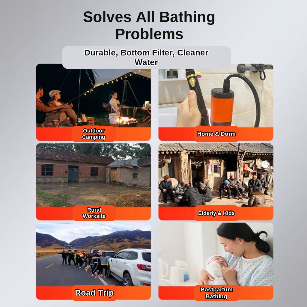 Portable Shower - Rechargeable Battery Powered