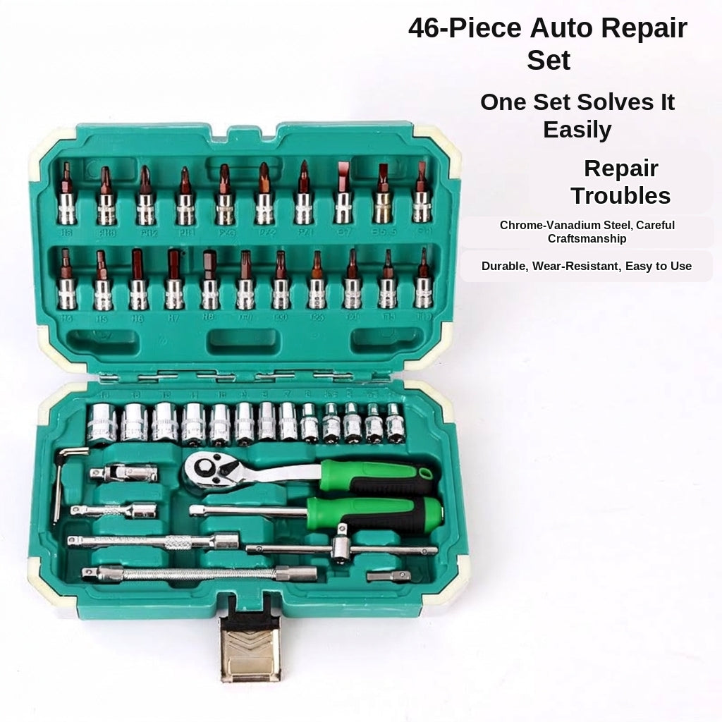 Auto Repair Tool Kit, 55-Piece Socket & Wrench Set
