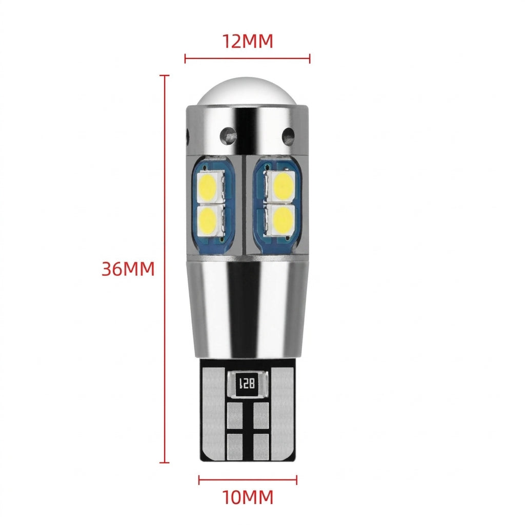 Car LED Width Indicator Light T10 3030 10smd License Plate Light Reading Light W5W Bright Small Bulb