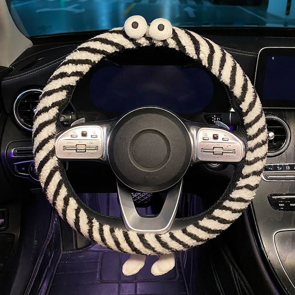 Winter plush steering wheel covers, 2024 new Monster non-slip warm all-season GM heated handlebar covers, women's version