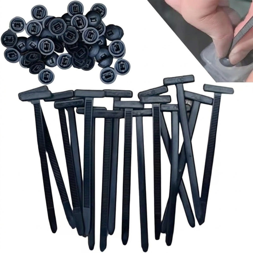 New automotive nylon high-strength anti-aging plastic fastener, black wire tightener, piercing stud, tie, belt buckle