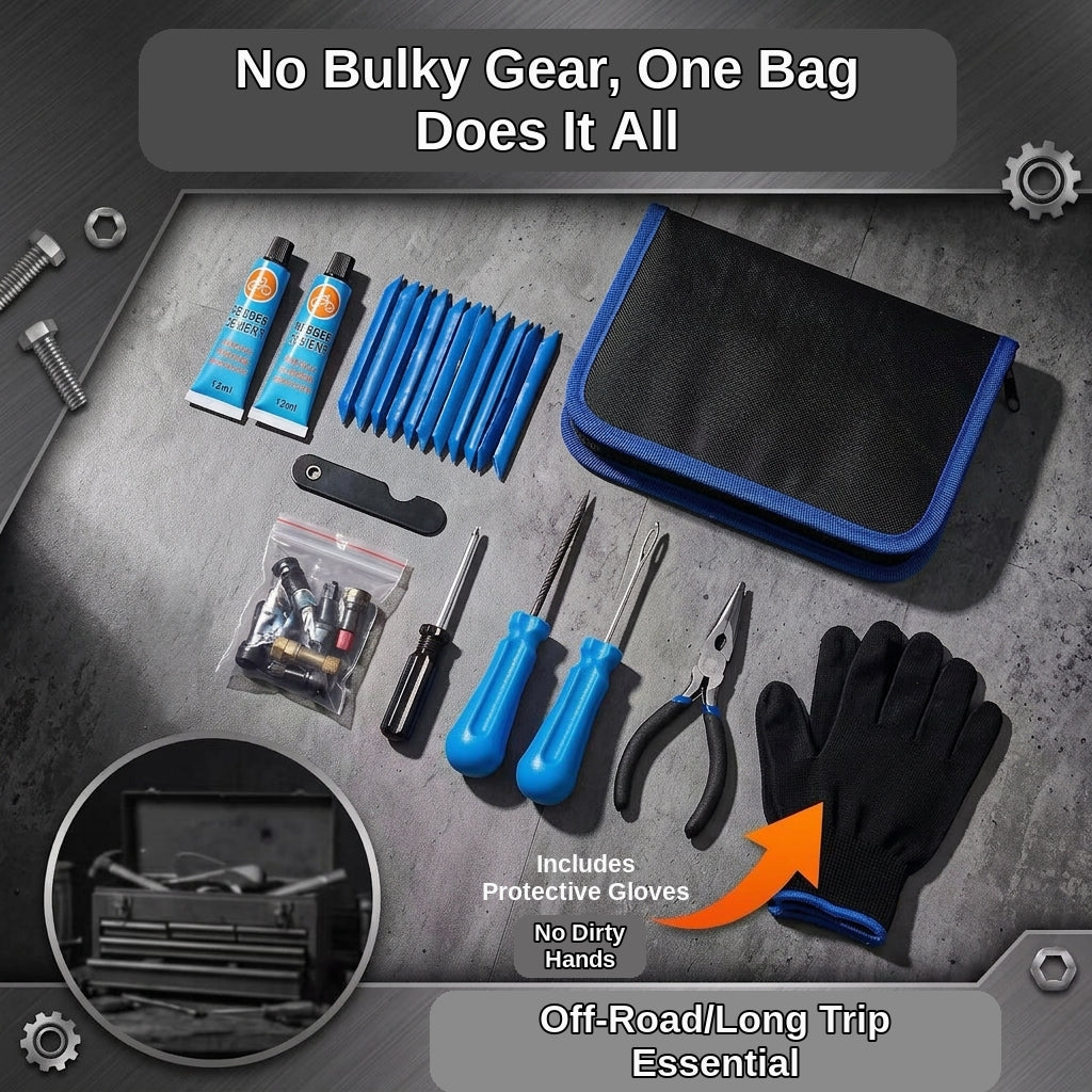 Car Emergency Tire Repair Kit, 27-Piece