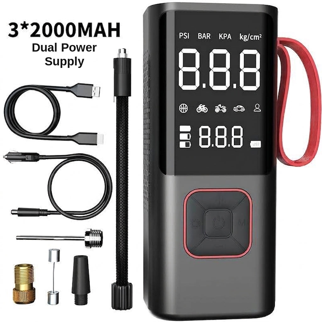 Car Inflator Pump Outdoor Convenient Car Wireless Inflator Pump Digital Tire Pressure Car Tire Electric Pump