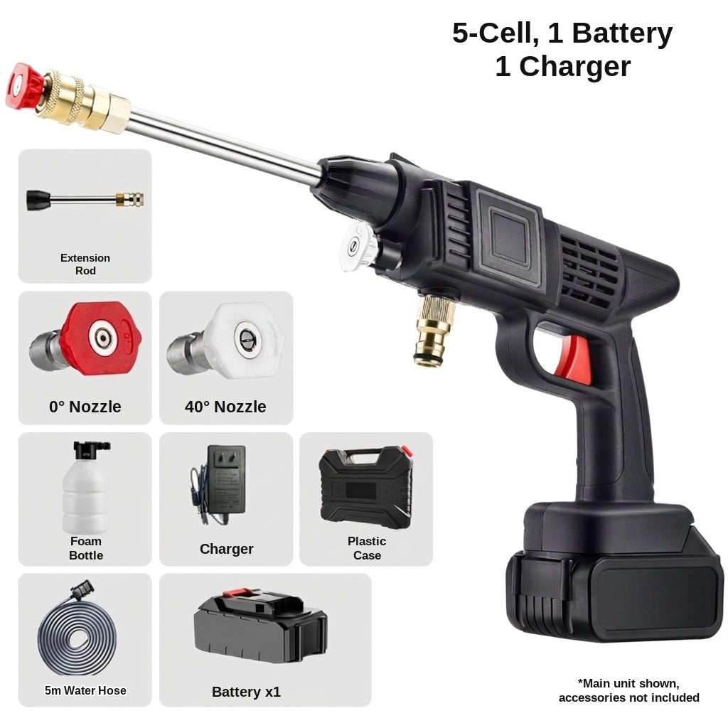 Brushless electric car wash high-pressure water gun, multifunctional handheld portable car wash washer, water nozzle for household plant watering