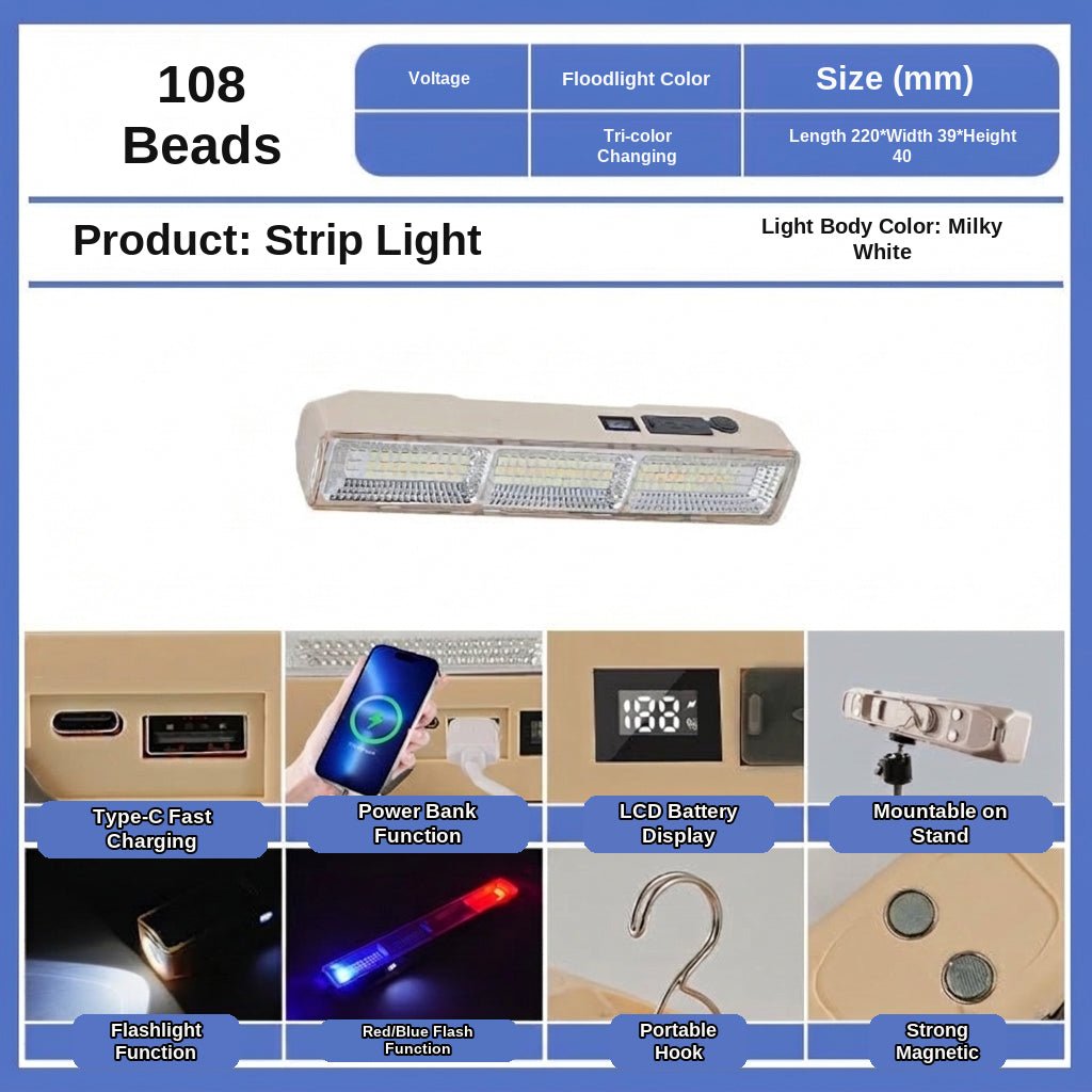 LED Camping Light Tube, Waterproof Tent Lamp