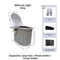 2025 New Model Raised Outdoor Folding Toilet with Lid Portable Car Mobile Toilet Travel Camping Toilet