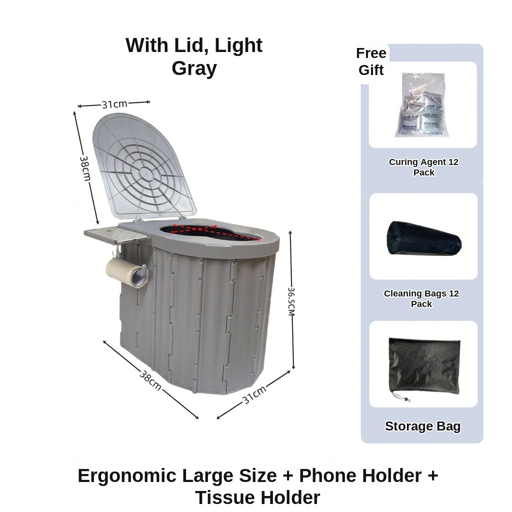 2025 New Model Raised Outdoor Folding Toilet with Lid Portable Car Mobile Toilet Travel Camping Toilet