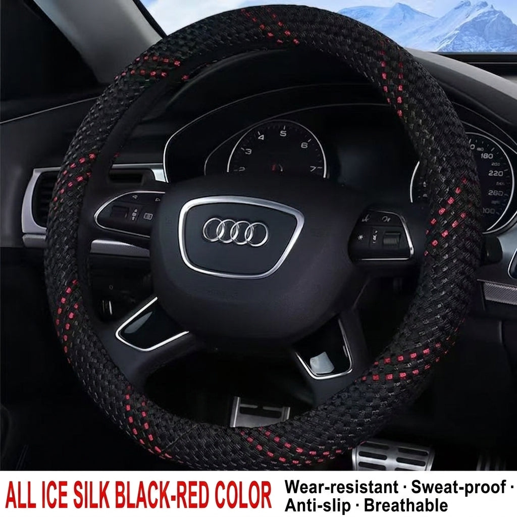 All-season universal wear-resistant car steering wheel covers, woven sweat-absorbing car handlebar covers, direct supply from wholesale manufacturers