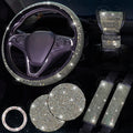 Car steering wheel cover, diamond-shaped new all-season universal seatbelt cover, multi-piece coaster steering wheel protective cover