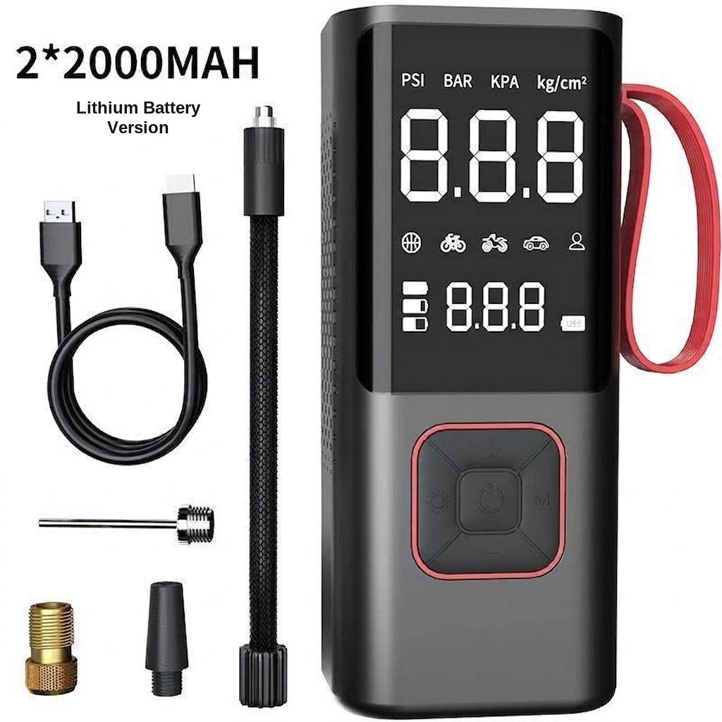 Car Inflator Pump Outdoor Convenient Car Wireless Inflator Pump Digital Tire Pressure Car Tire Electric Pump