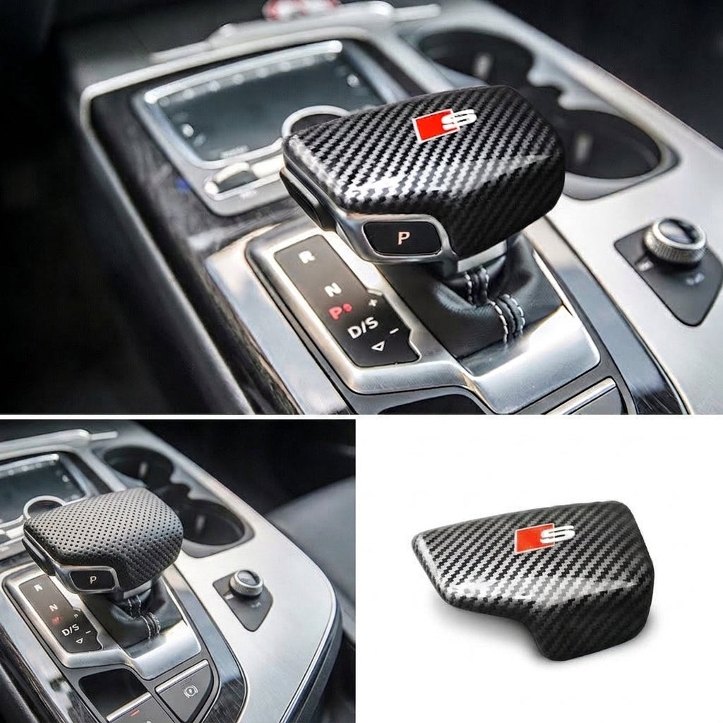 Suitable for Audi A6L A4L Q5LA3Q7Q2L gear shift cover, carbon fiber texture gear lever cover, and automotive interior modification