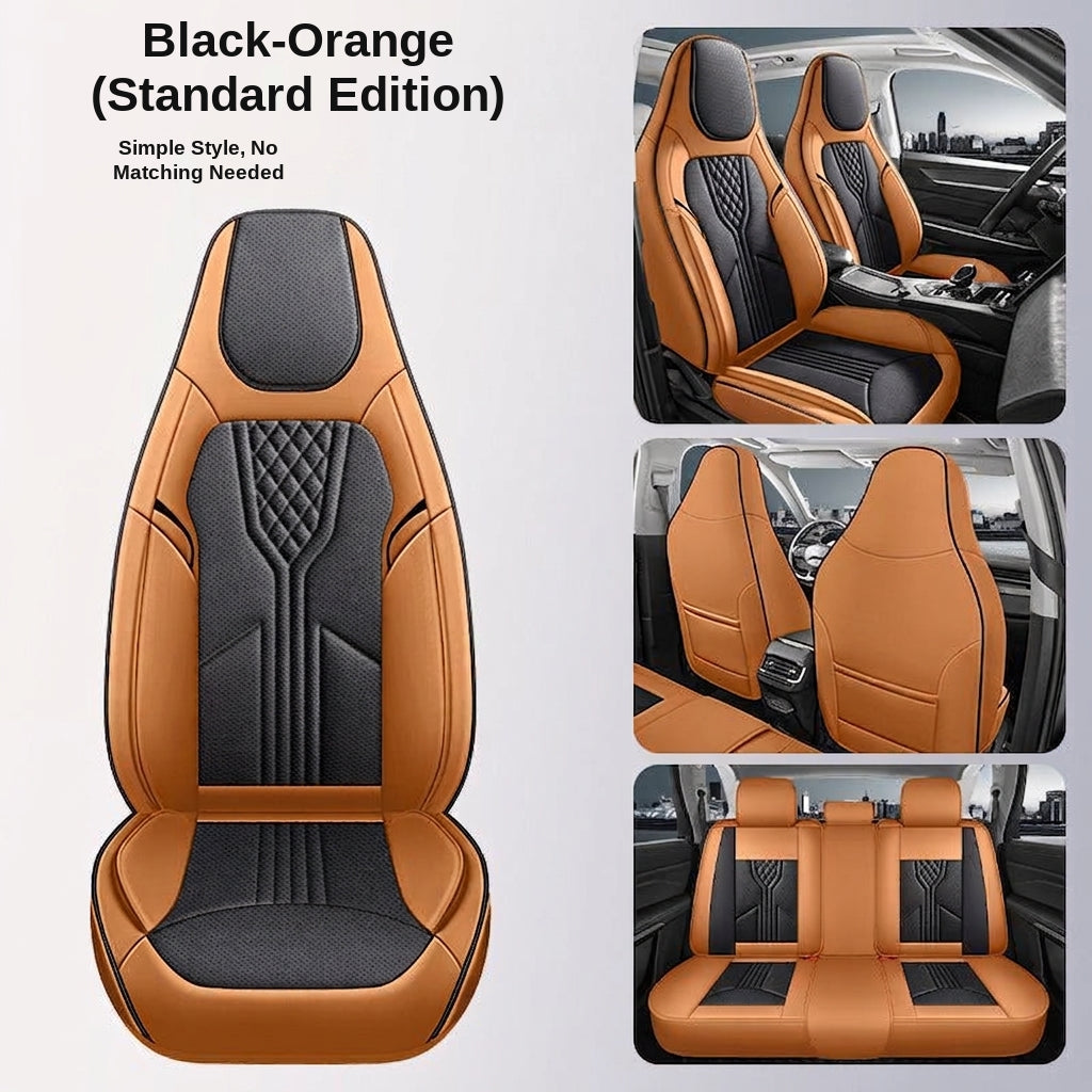 3D Nappa leather car full-coverage integrated headrest cover, all-season universal sports seat cover, leather seat cushion manufacturer wholesale