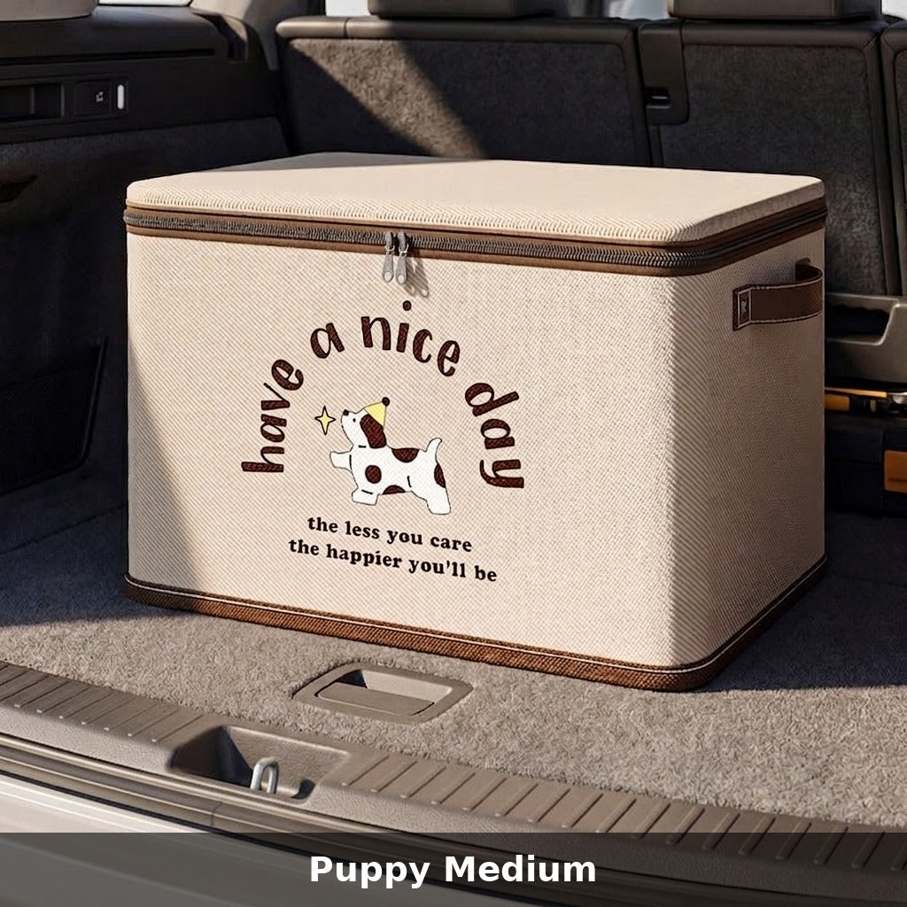 Car trunk storage box, foldable cartoon storage box, large-capacity car storage box, portable organizer box