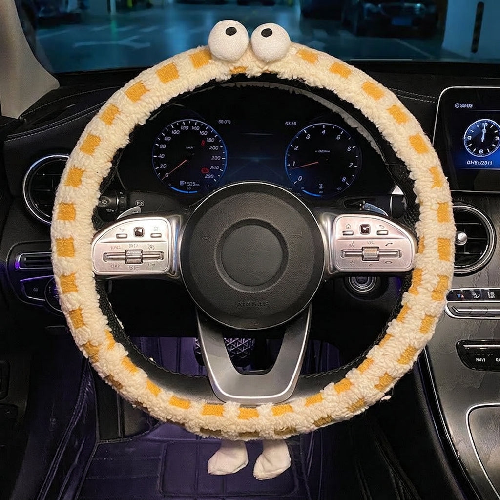 Winter plush steering wheel covers, 2024 new Monster non-slip warm all-season GM heated handlebar covers, women's version