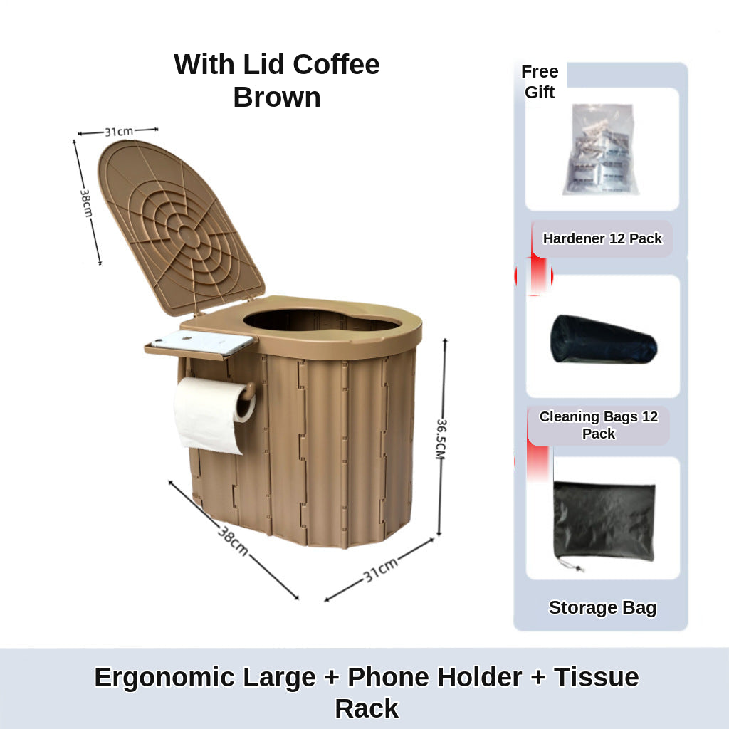 2025 New Model Raised Outdoor Folding Toilet with Lid Portable Car Mobile Toilet Travel Camping Toilet