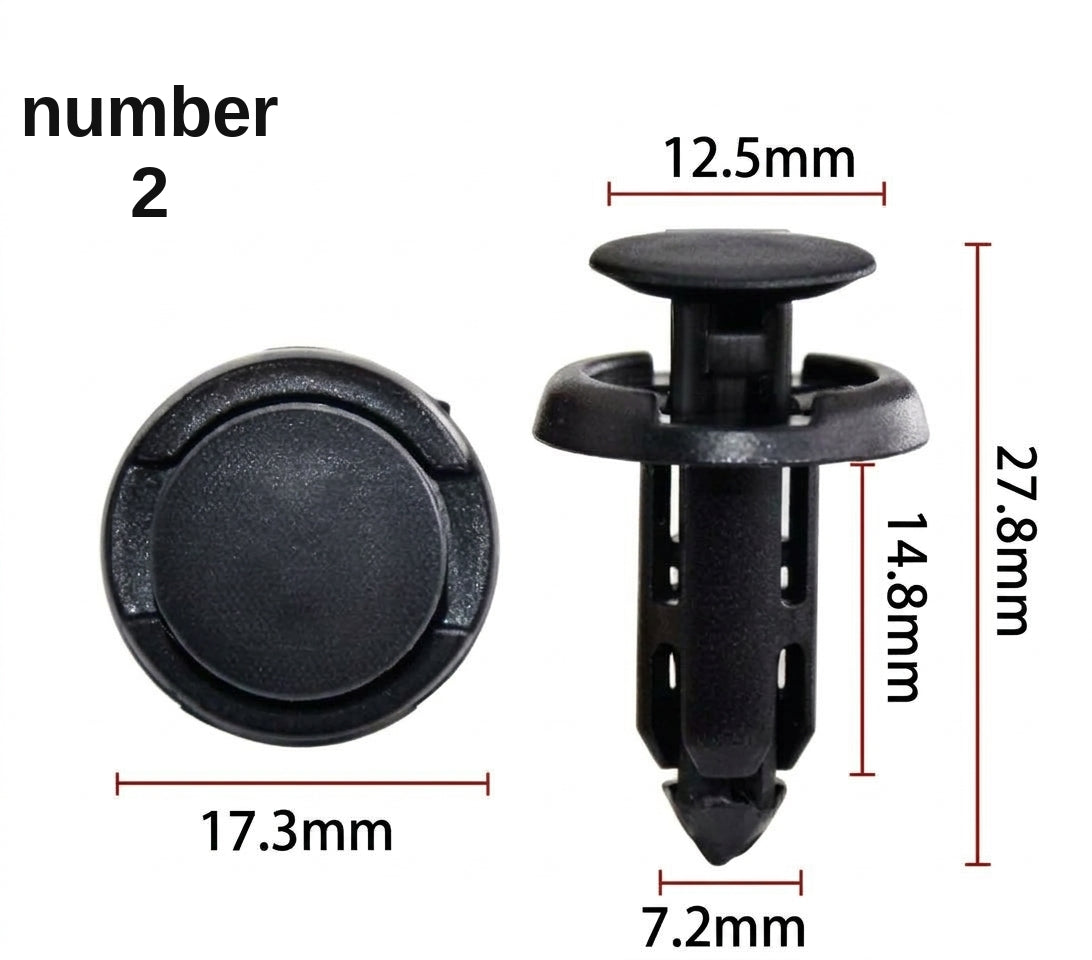 Universal automotive fender liner, trunk plastic clips, mudguard clips, expansion screws, hole-pierced studs, snaps