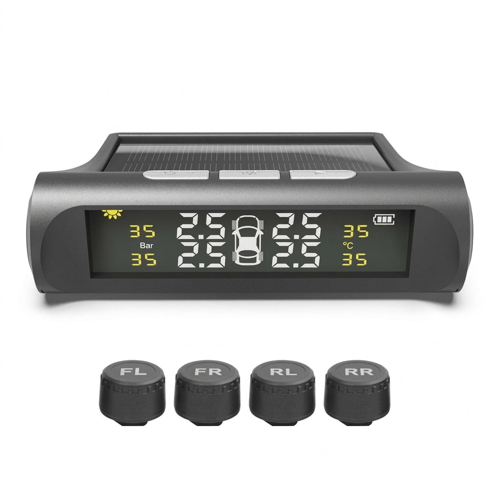 Tire Pressure Monitor TPMS Tire Pressure Monitor Tire Monitoring Tire Pressure Detector Built-in External Car Tire Pressure Car
