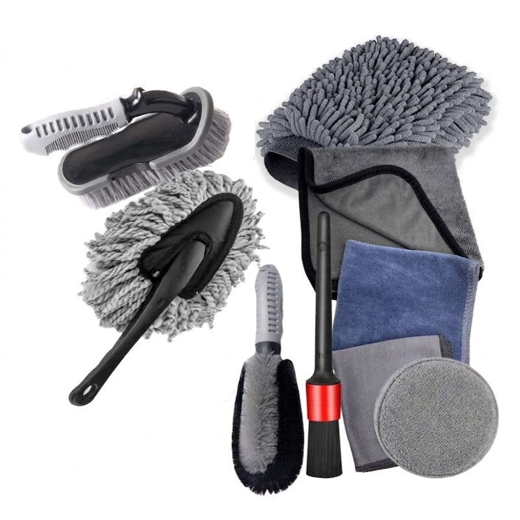 Amazon Hot-selling car wash set 9-piece set C car cleaning waterproof gloves tire crevice cleaning brush car wash