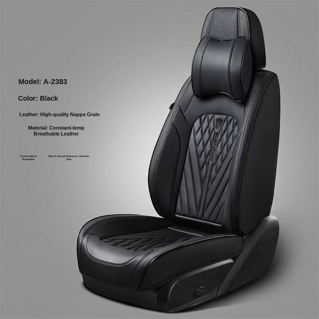 Car seat cushion Nappa leather breathable all-season universal seat cover, full-coverage high-end seat cushion car seat protective cover