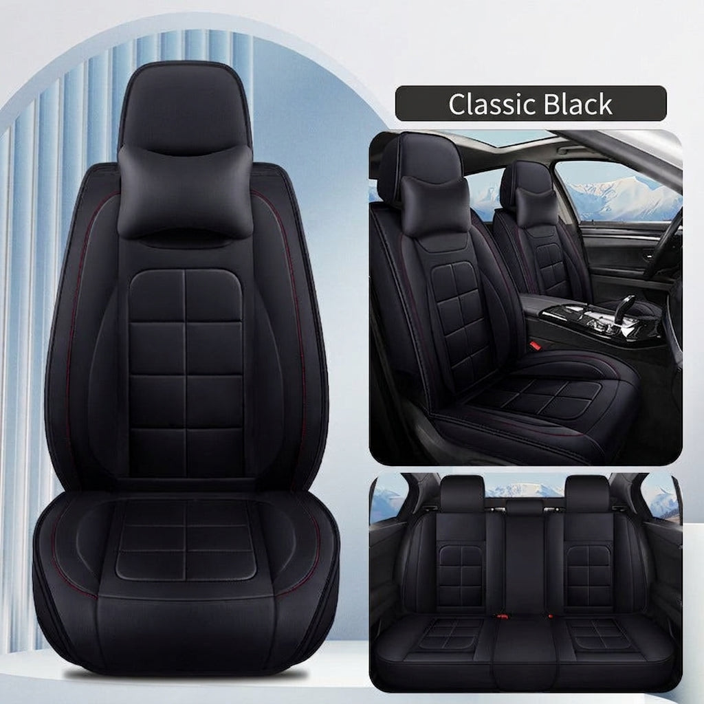 The five-seater car seat cushion is fully surrounded by the all-season universal leather seat cover, which is wear-resistant, dirt-resistant and breathable