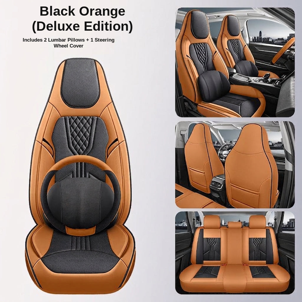 3D Nappa leather car full-coverage integrated headrest cover, all-season universal sports seat cover, leather seat cushion manufacturer wholesale