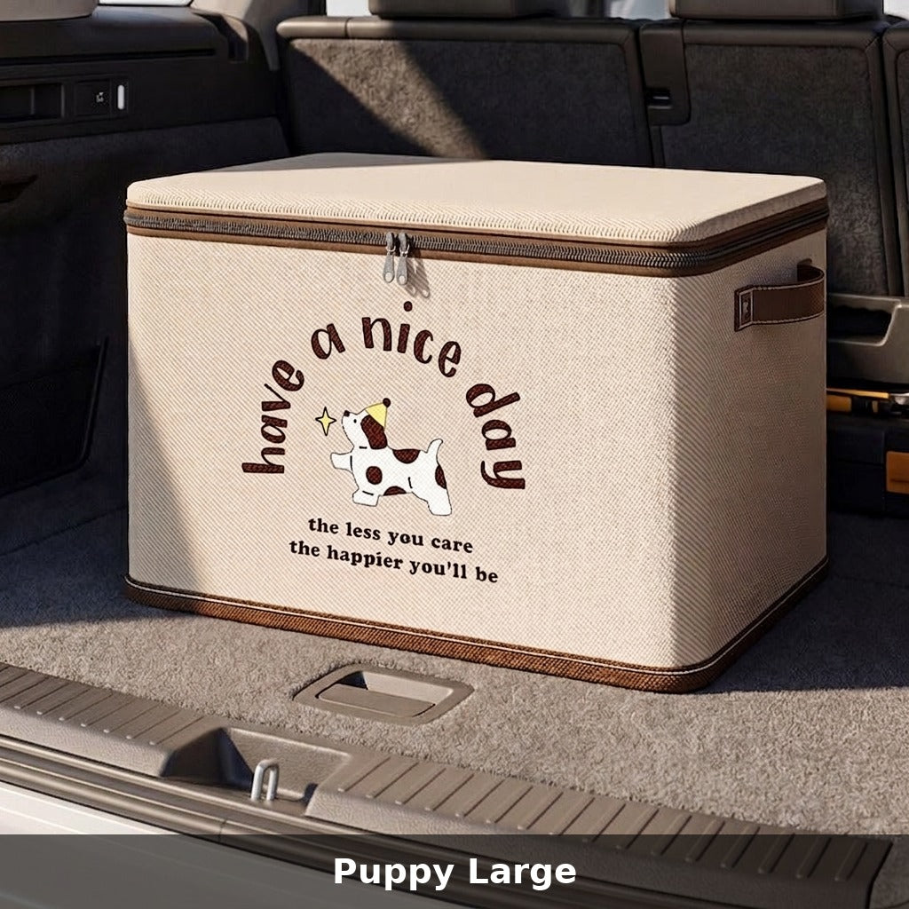 Car trunk storage box, foldable cartoon storage box, large-capacity car storage box, portable organizer box