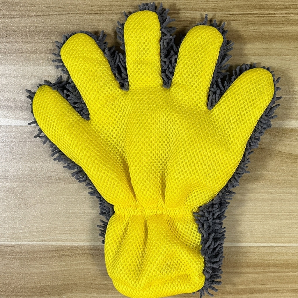 Fride Rich Velvet Thickened Car Wash Gloves Housekeeping Cleaning Gloves Sandwich Mesh Hole Wipe Gloves