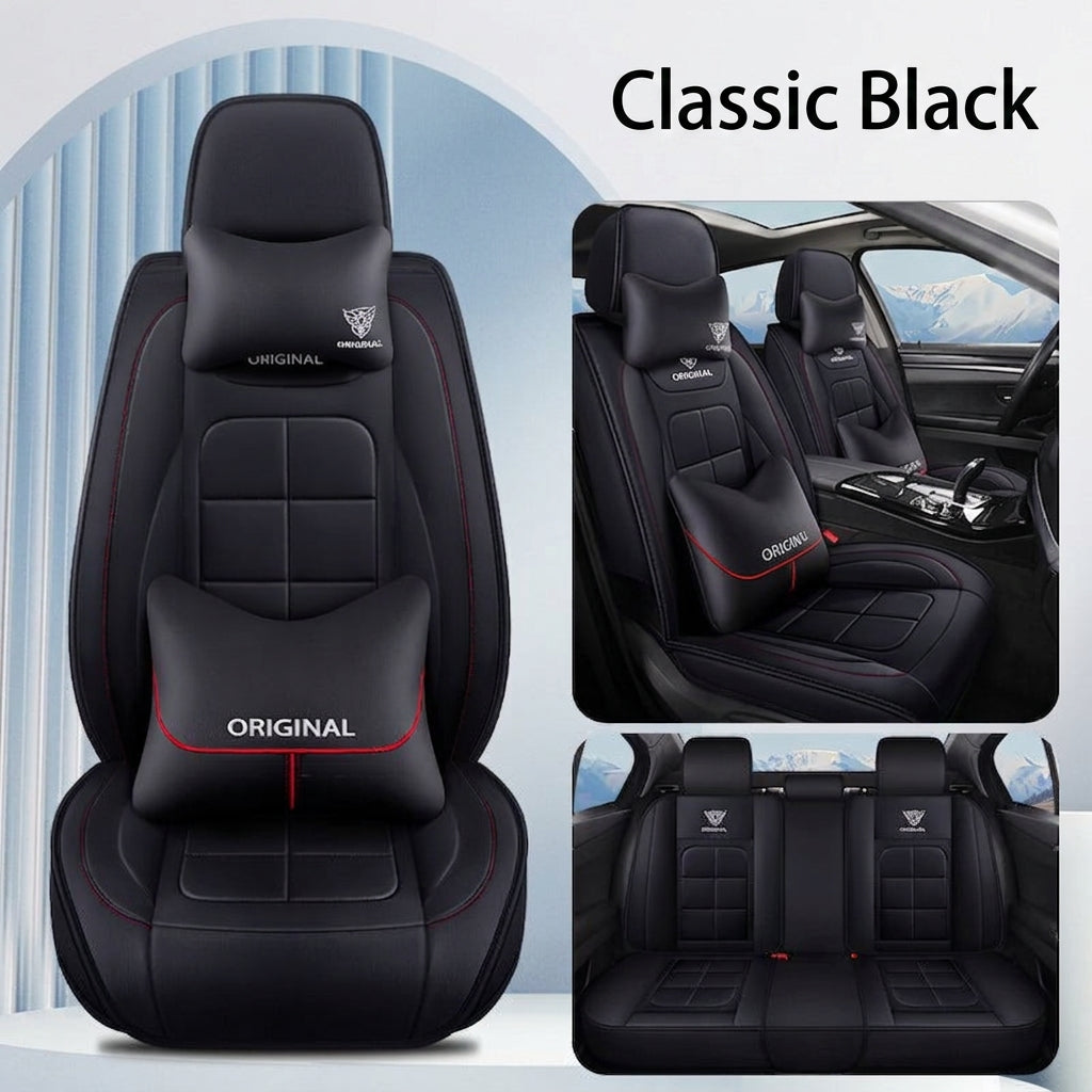 The five-seater car seat cushion is fully surrounded by the all-season universal leather seat cover, which is wear-resistant, dirt-resistant and breathable
