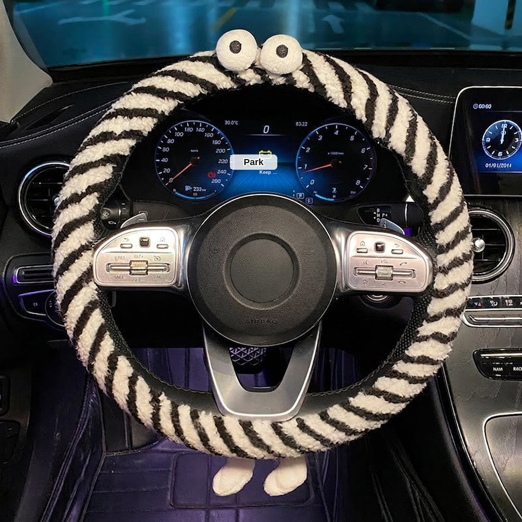 Winter plush steering wheel covers, 2024 new Monster non-slip warm all-season GM heated handlebar covers, women's version