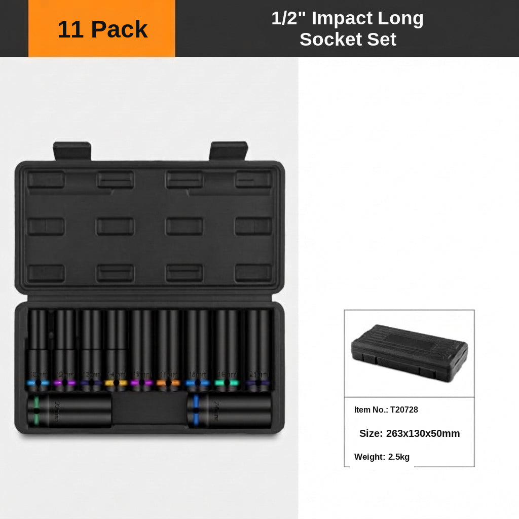 1-2-inch pneumatic thick-walled heavy-duty sleeve with colored ring cannon extended tire sleeve Auto repair tool set