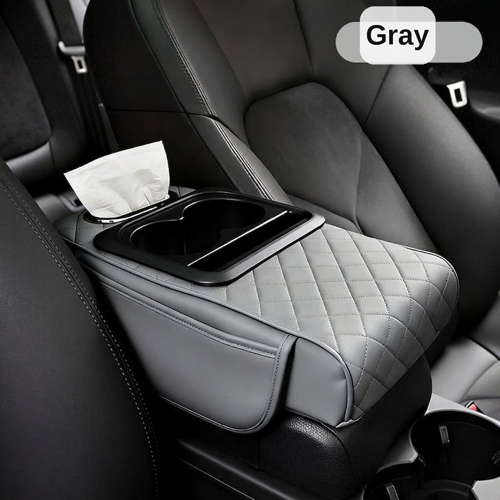 Armrest box raised pad, car cup holder, tissue box (Huotong Global · Light Custom) universal microfiber leather