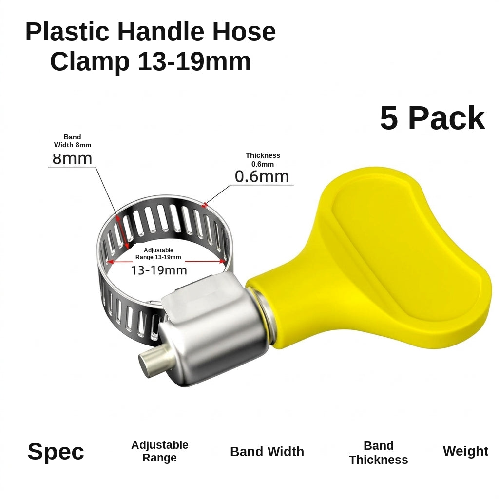 Stainless steel handle, hose hoop, hand screwing, clamping, holding hoop, pipe hoop, water pipe tightening hoop, gas pipe fixing, clamping buckle