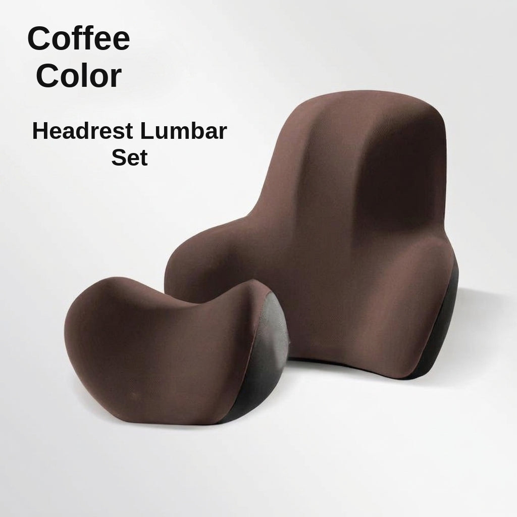 Car neck headrest lumbar rest removable and washable breathable driver's seat waist rest memory foam car artifact headrest in the car